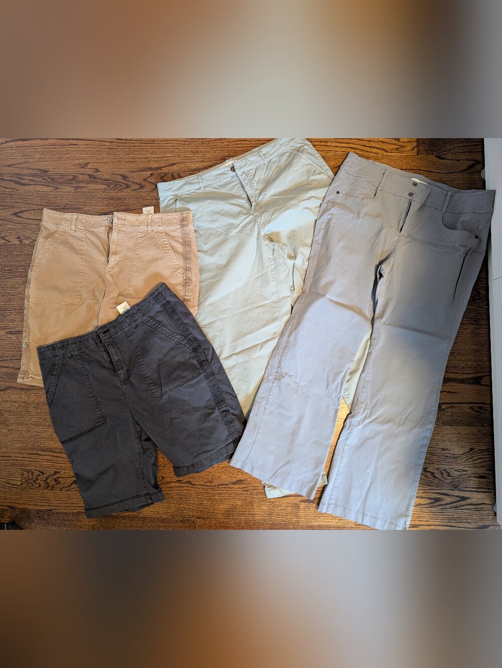 Women's Casual Chino Pants & Shorts - Light Gray, Khaki, Black, Tan